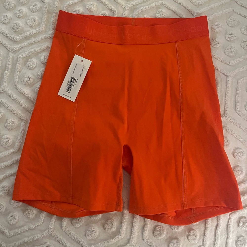 NWT Outdoor Voices Sundance orange Superform Shorts, 5”, size small